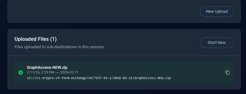 Upload Files Confirmation